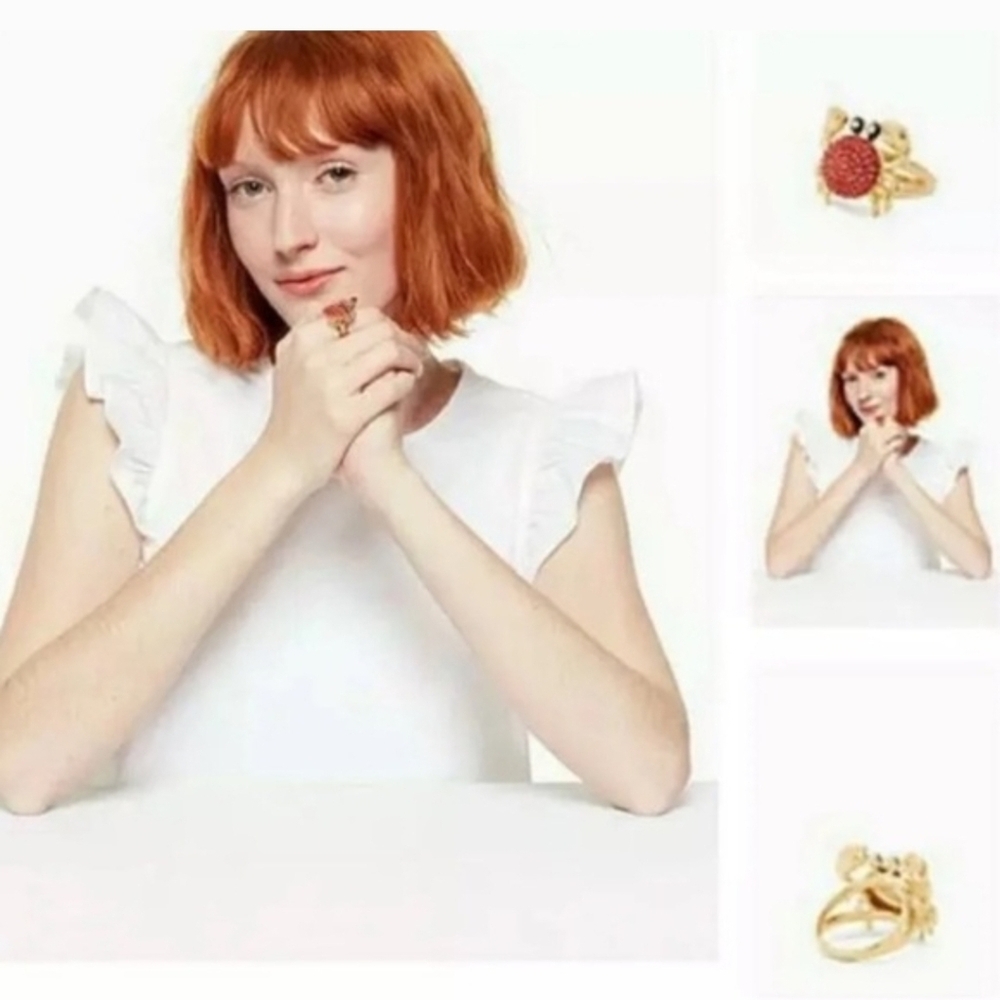 🦀🔹️Kate Spade 🔹️ Shore Thing Crab Ring ($98) Sold Out size 6 - Picture 2 of 4